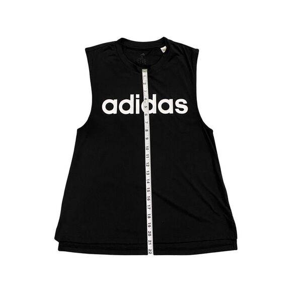 Adidas Black Sleeveless Tank with White Logo Graphic Size Small - Picture 8 of 11